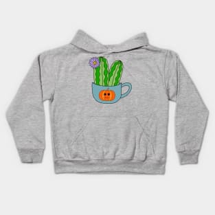 Cute Cactus Design #128: Cute Cacti With A Pretty Flower In Halloween Mug Kids Hoodie